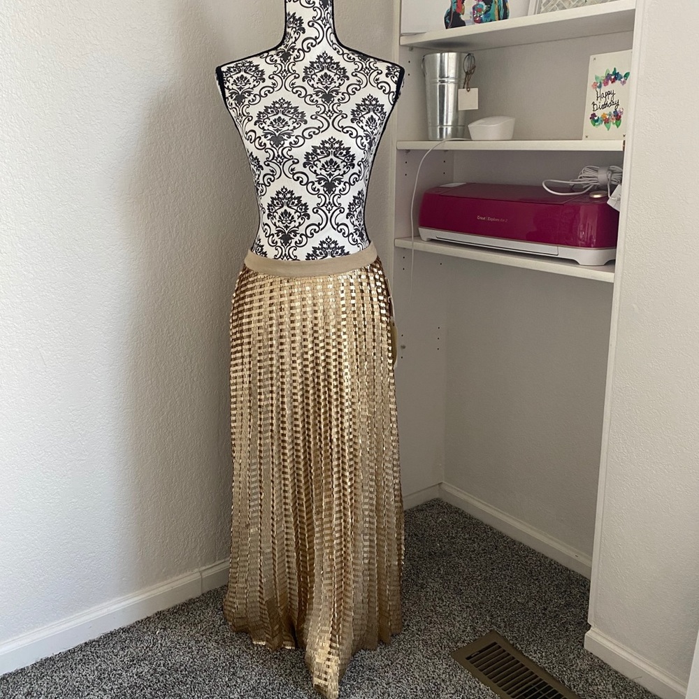 Gold Anthropologie Skirt